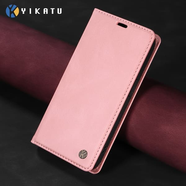 YIKATU OnePlus 15 5G Konstläder Plånboksfodral Skin-Touch Rosa