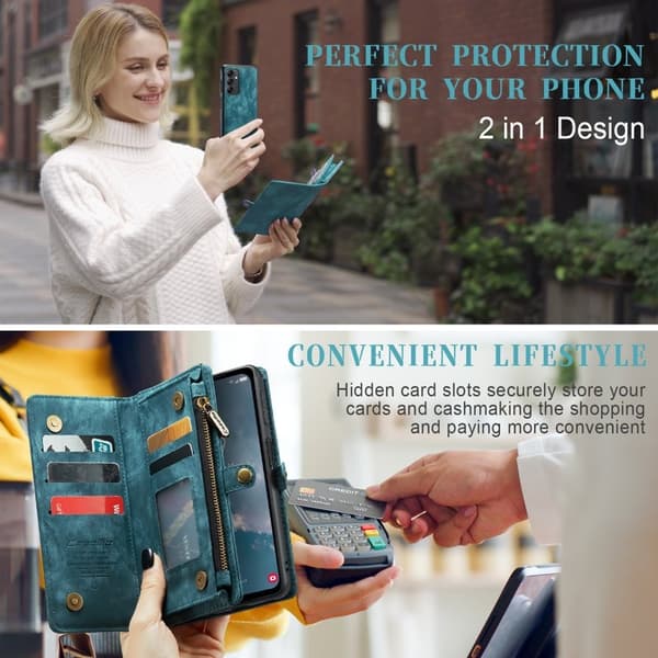 CASEME 008 för Samsung Galaxy A54 5G Konstläder Plånboksfodral Blå