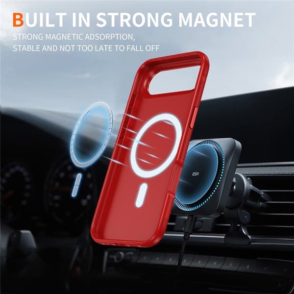 Mobilskal till iPhone Air MagSafe PC + TPU Shockproof - Röd Röd