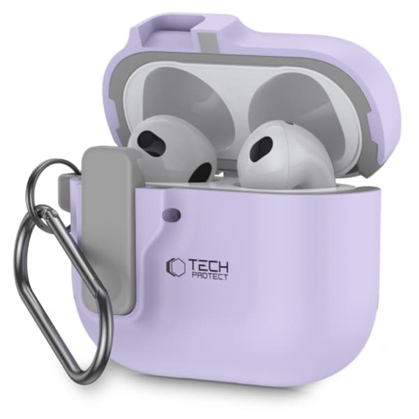 Tech-Protect Airpods 4-etui Slim Hook - Lavendel Lila