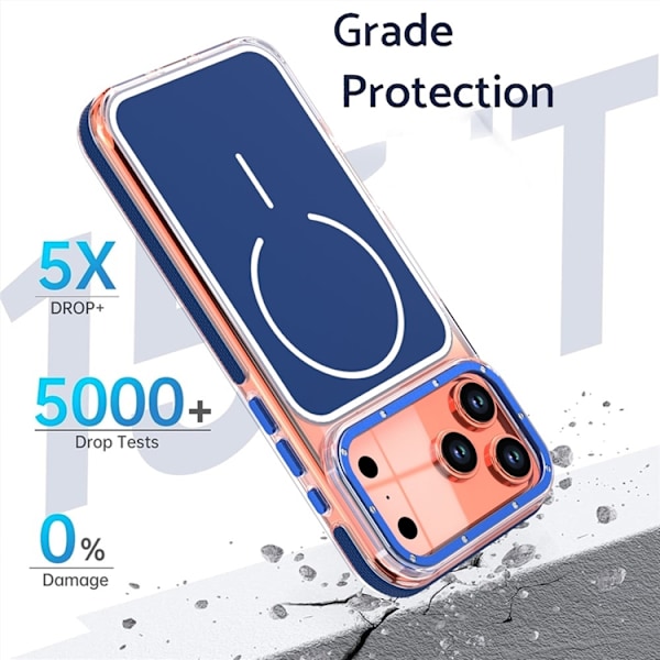 Mobilskal till iPhone 17 Pro Max MagSafe Dual Färg Shockproof - Blå Blå