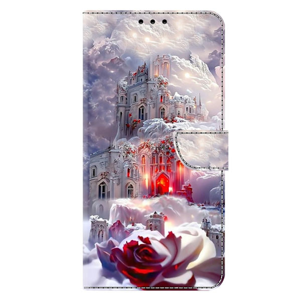 Galaxy A17 5G Konstläder Plånboksfodral Pattern Printing - Castle