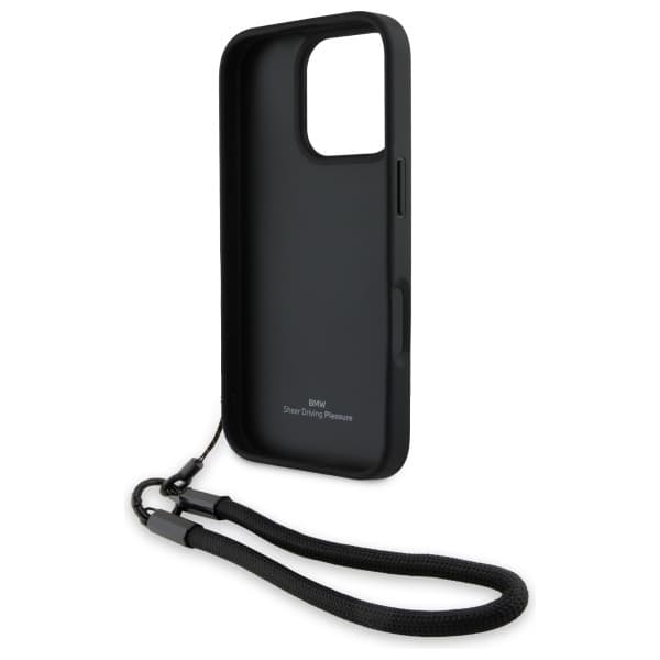 BMW Mobilskal till iPhone 16 Pro Signature Läder Wordmark Sladd Black