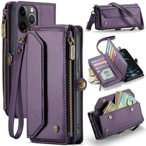 CASEME Plånboksfodral Konstläder för iPhone 12 Pro Max - Lila