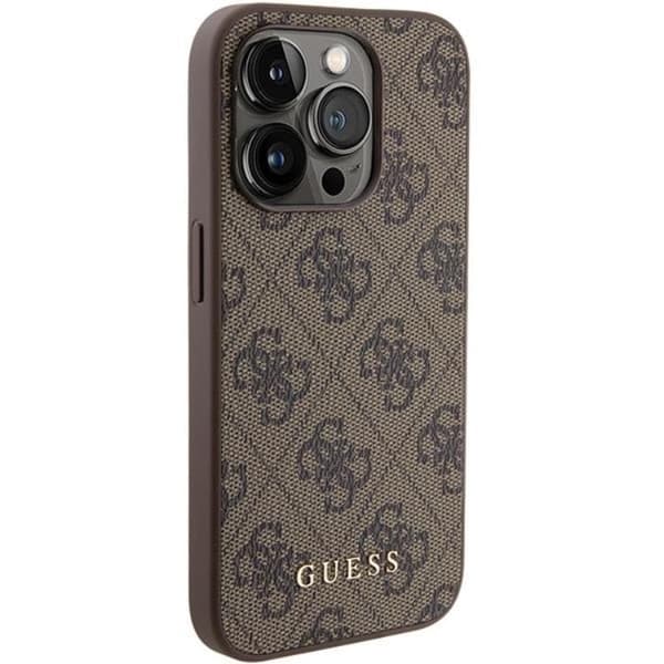 Guess Mobilskal till iPhone 15 Pro Metall Gold Logo - Brun