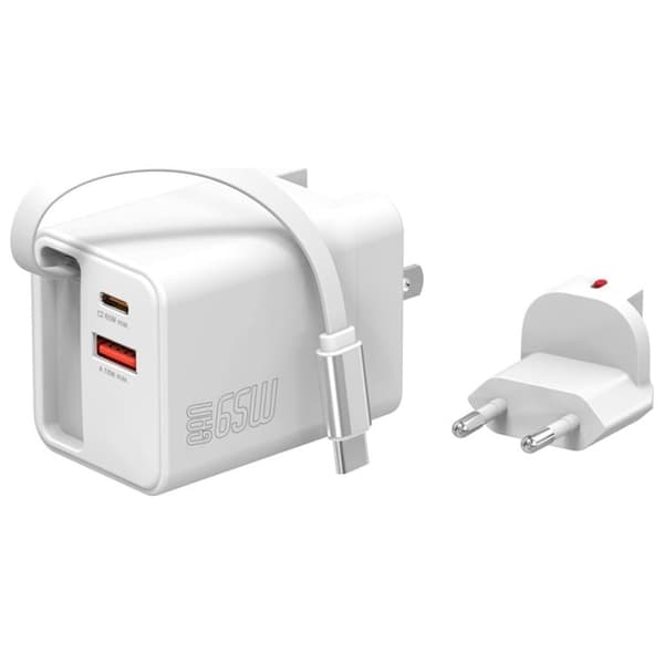 4smarts Snabbladdare 65W 2xUSB-C 1xUSB-A Flex Jojo - Vit Vit