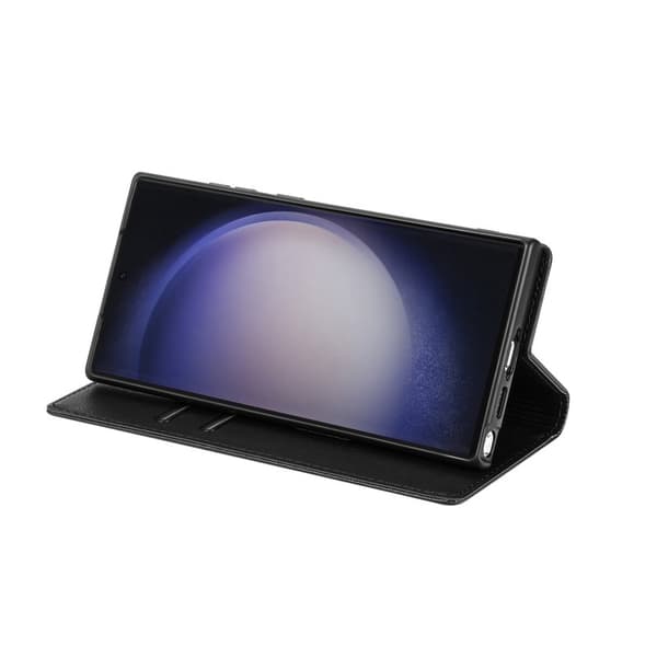 Samsung Galaxy S26 Ultra Plånboksfodral Magnetisk Stängning Konstläder - Svart