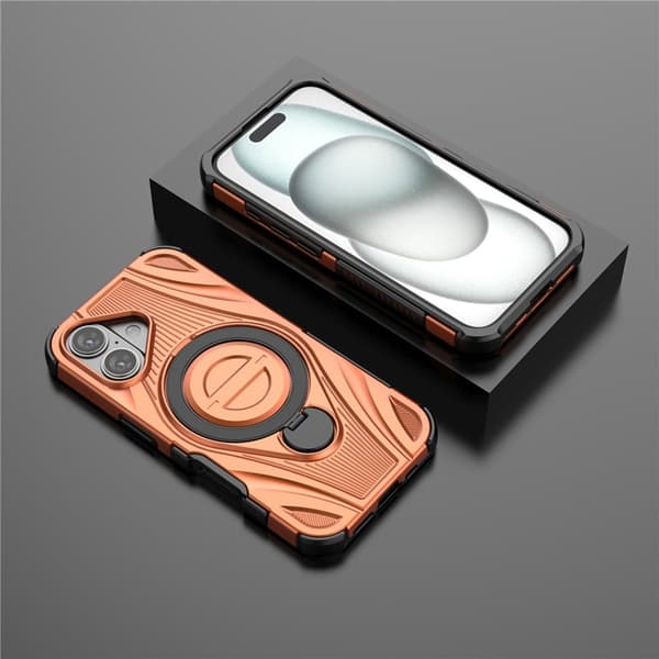 Mobilskal till iPhone 16 MagSafe Magnetic Kickstand - Orange Orange