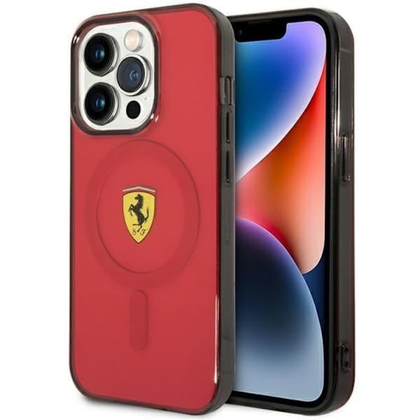 Ferrari Mobilskal till iPhone 14 Pro Max Magsafe Translucent - Röd Röd