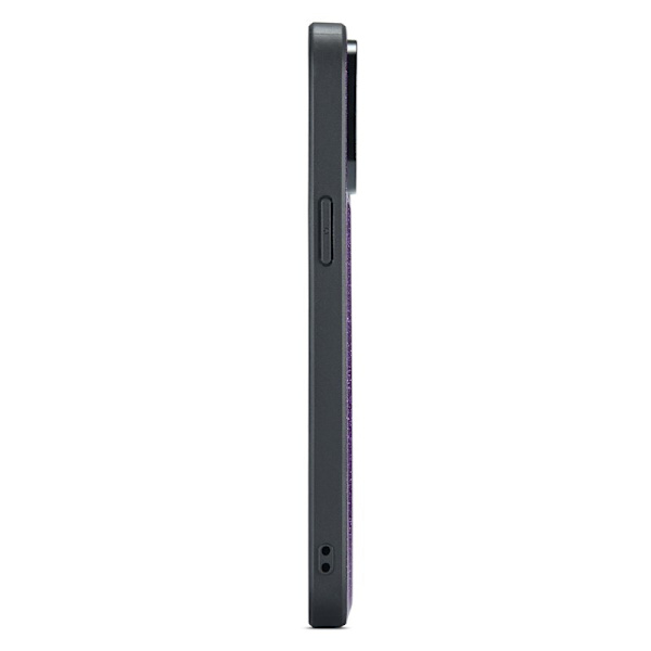 DG.MING Mobilskal till iPhone 14 Pro PU Läder + PC + TPU Glittrig Lila