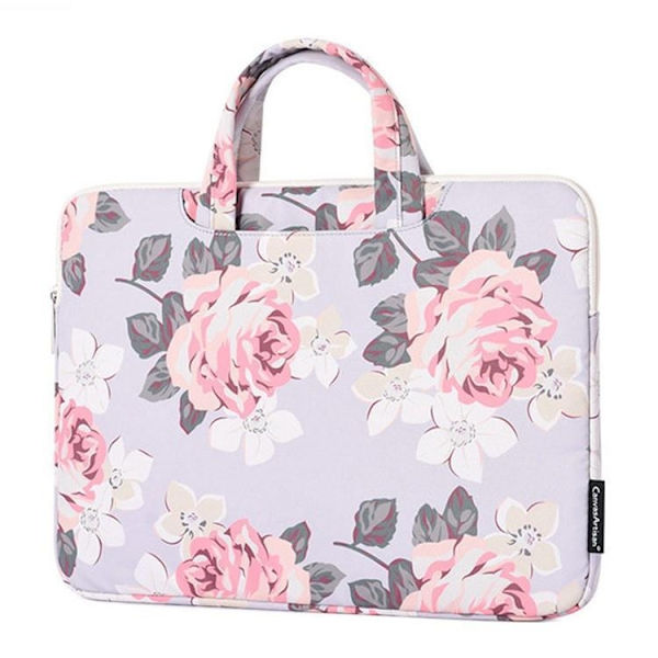 CANVASARTISAN Datorfodral 13" Floral - Grå Svart