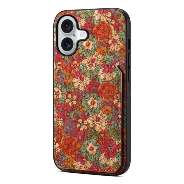 Mobilskal till iPhone 17 Korthållare Blommor - Sommar / Röd Röd