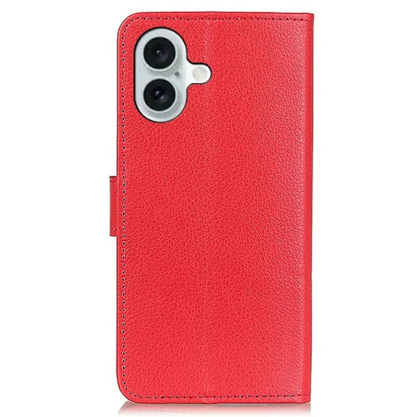 iPhone 17 Plånboksfodral Litchi Texture - Röd Röd