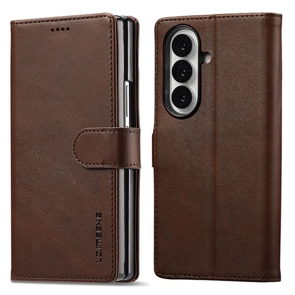 LC.IMEEKE Samsung Galaxy Z Fold7 Plånboksfodral Konstläder - Brun
