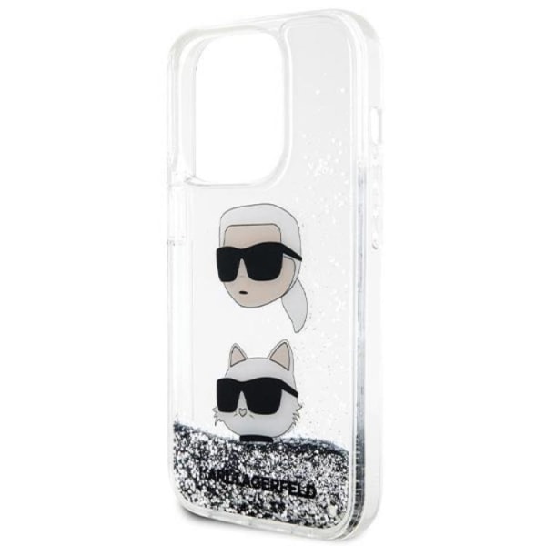 Karl Lagerfeld iPhone 14 Pro mobiltaske Liquid Glitter - Gennemsigtig