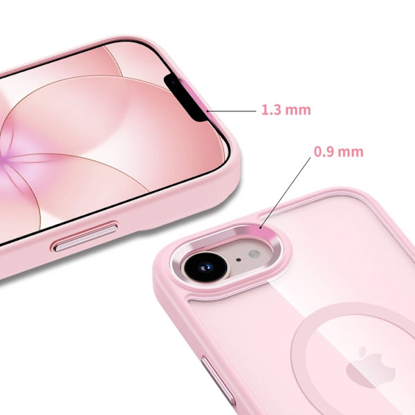 Tech-Protect Mobilskal För iPhone 16e/17e Magsafe Magmat - Rosa/Clear Rosa