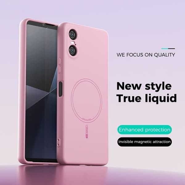ABEEL Mobilskal till Sony Xperia 10 VI MagSafe Liquid Silicone Rosa