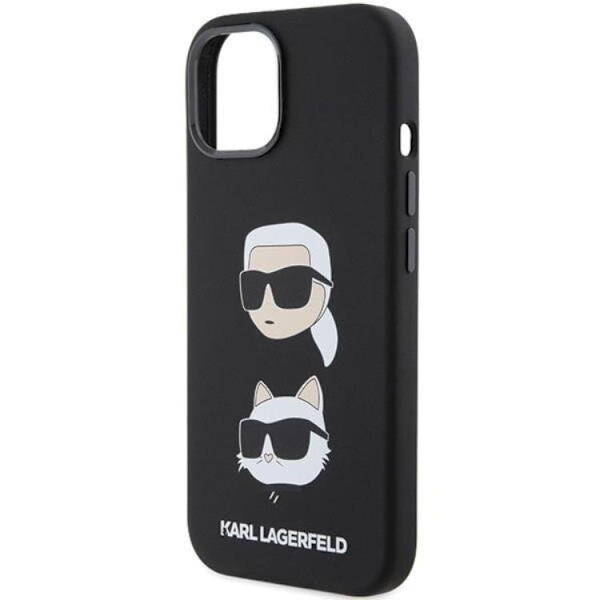 Karl Lagerfeld iPhone 15/14 Plus Mobilskal Silikon Karl&Choupette Svart