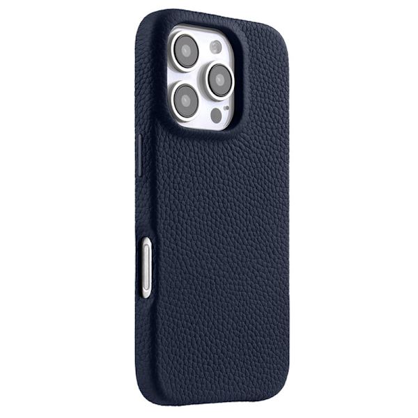 MELKCO Mobilskal till iPhone 16 Pro Max Magnetiskt Äkta Läder PC - Blå