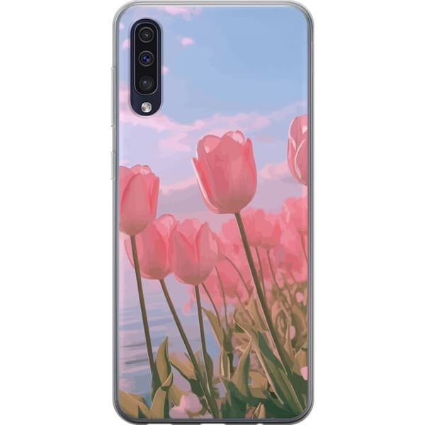 Mobilskal till Samsung Galaxy A50 med Rosa Tulpaner