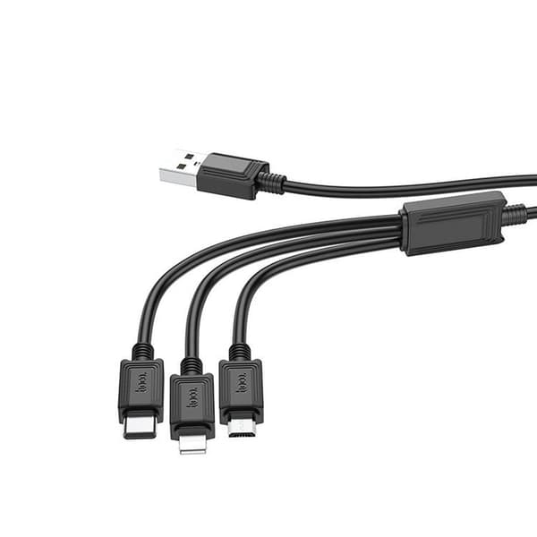 HOCO USB-A/Lightning/Micro-USB/USB-C Kabel 1m 2A X76 - Sort Black