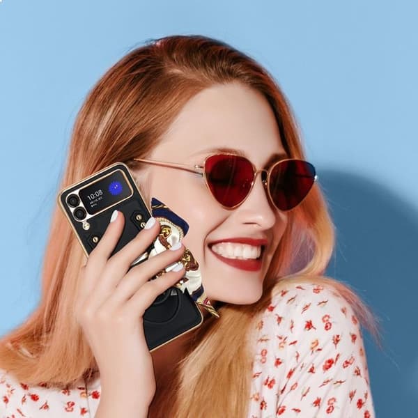GKK Galaxy Z Flip 3 5G Etui Håndtaske - Grøn Grön