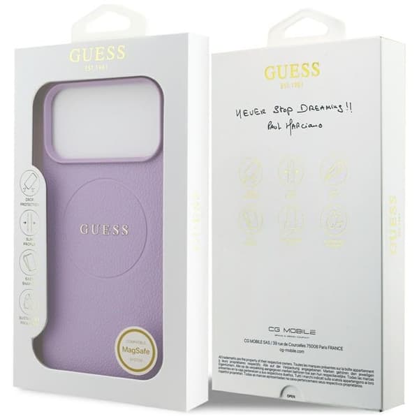 Guess Mobilskal till iPhone 17 Pro Max MagSafe Grained Ring - Lila Lila