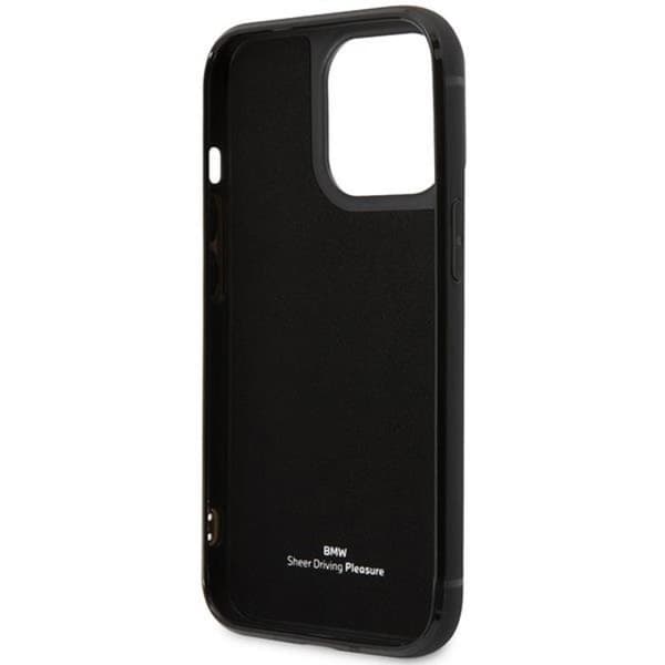 BMW iPhone 14 Pro Max Kortholder Mobilskal Læder - Sort Black