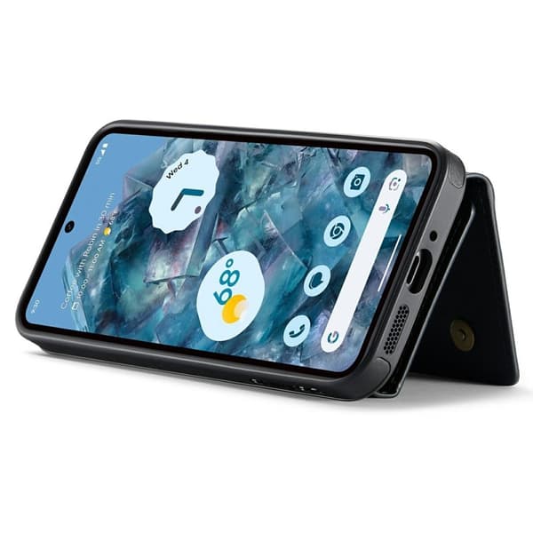 DG.MING M6 Series Konstläder Plånboksfodral för Google Pixel 9 Pro - Svart