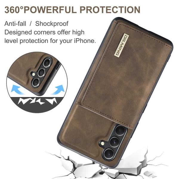 DG.MING Samsung Galaxy A34 5G Konstläder Plånboksfodral Brun
