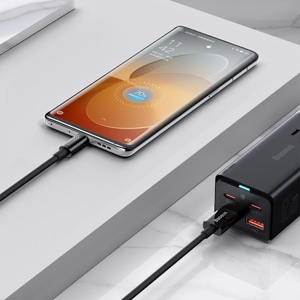 Baseus Superior SUPERVOOC USB-C till USB-A kabel 65W 1m - Svart Svart