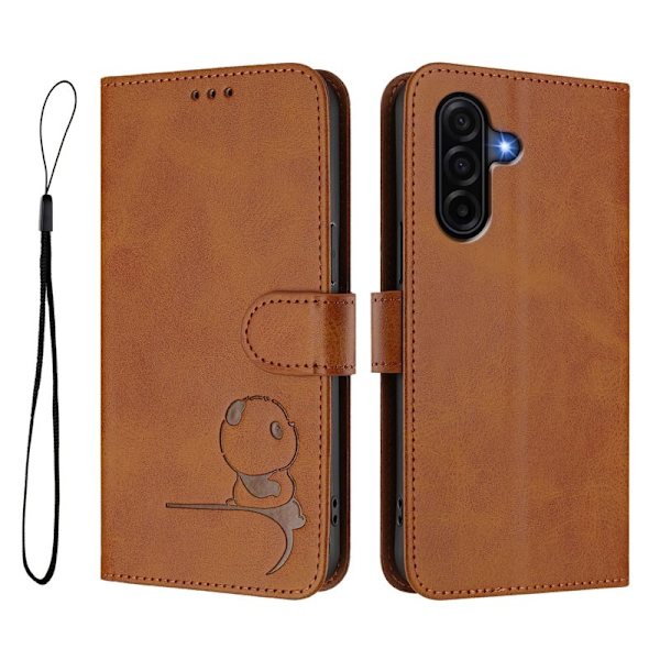 Samsung Galaxy A57 Plånboksfodral Konstläder RFID-Skydd - Brun