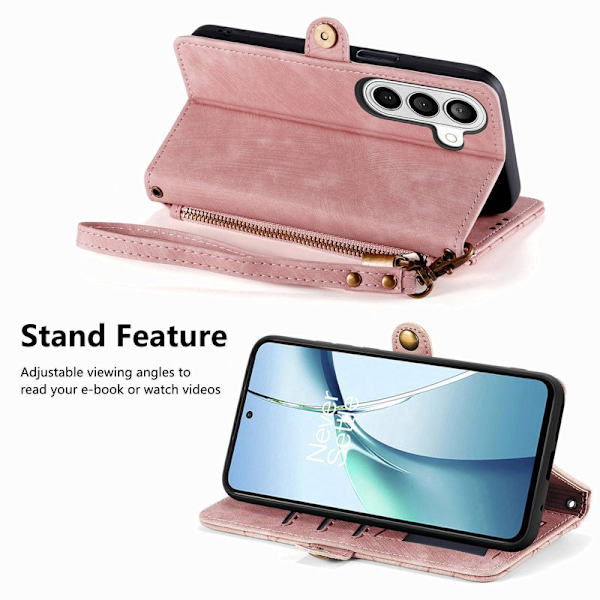 Plånboksfodral för Samsung Galaxy S26 Plus Konstläder - Rosa