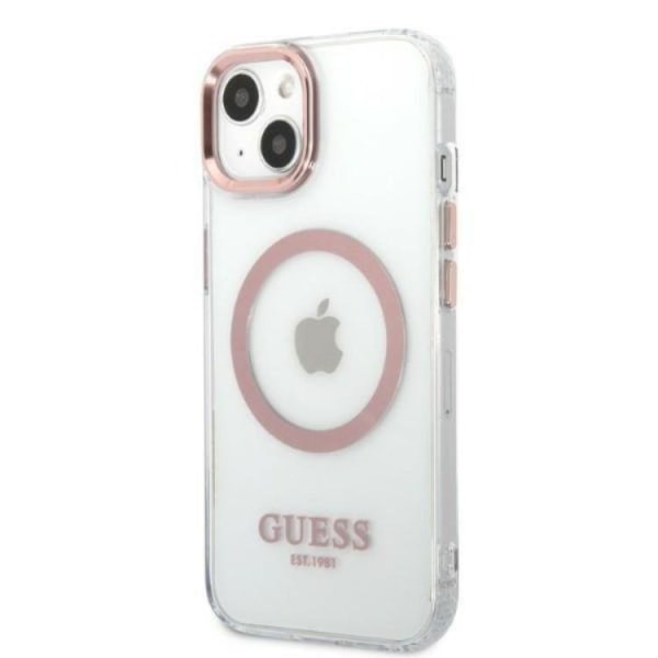 Guess iPhone 13 Skal Magsafe Metal Outline - Rosa