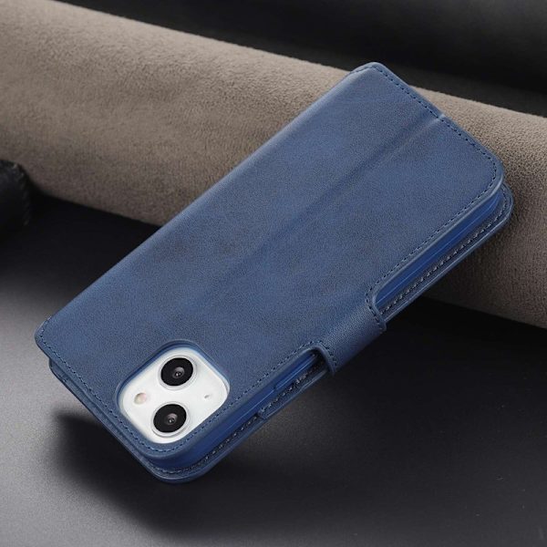 AZNS iPhone 14 Plånboksfodral Konstläder - Ställ, Magnetisk Flip - Blå