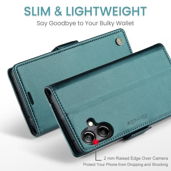 CASEME Plånboksfodral Konstläder för Samsung Galaxy A06 4G - Grön