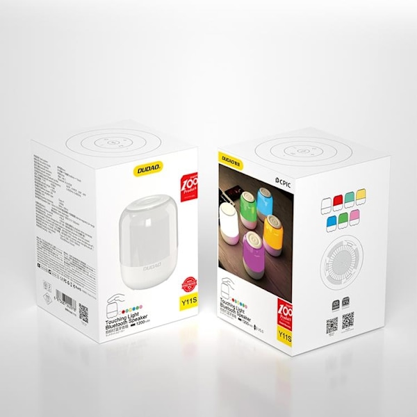 Dudao Trådlös Bluetooth 5.0 RGB Högtalare 5W 1200mAh - Vit Vit