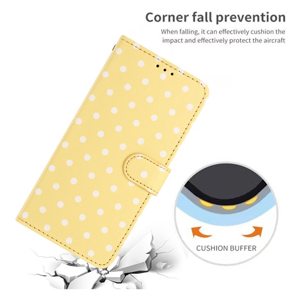 OnePlus 15 5G Plånboksfodral Polka Dot Pattern Konstläder Gul