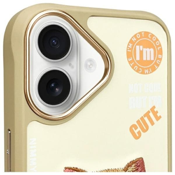 Nimmy Mobilskal till iPhone 16 Cool & Cute 2.0 Cat - Khaki Brun