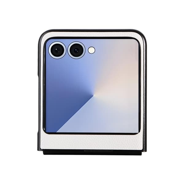 Mobilskal till Galaxy Z Flip7 Litchi Texture Läder - Vit Vit