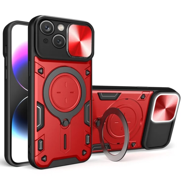 iPhone 15 Mobilskal Ringhållare Roterbart - Röd