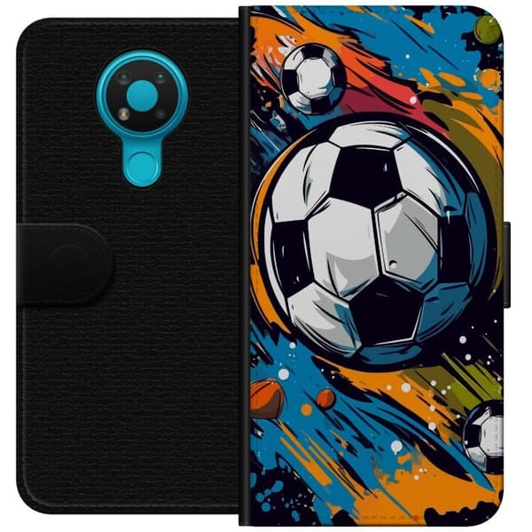 Pung etui til Nokia 3.4 med Fodbolde
