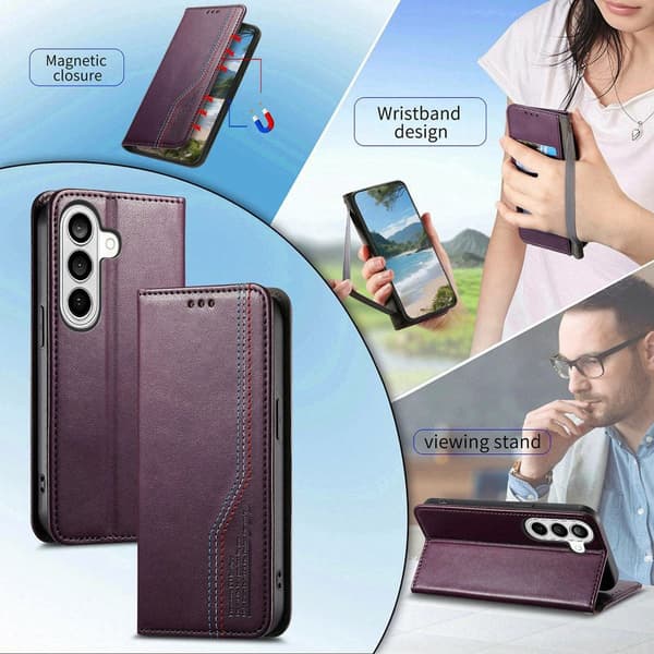 Plånboksfodral för Samsung Galaxy S26 Plus Konstläder - Lila