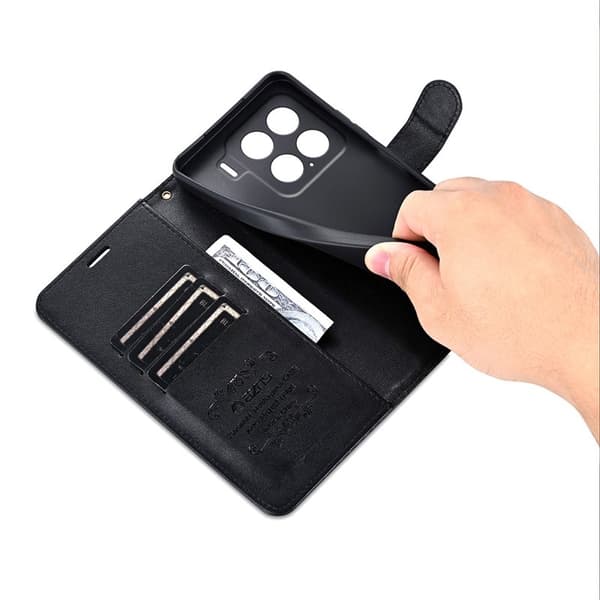 AZNS Xiaomi 15 Plånboksfodral Anti-Scratch Konstläder - Svart