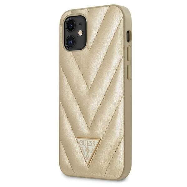 Guess Taske til iPhone 12 mini V-Quilted Collection - Guld Yellow