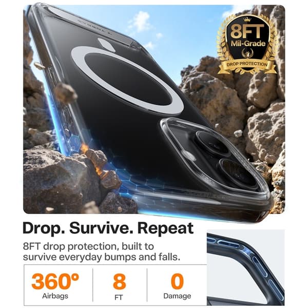 TORRAS Mobilskal till iPhone 17 MagSafe Kickstand - Transparent Transparent