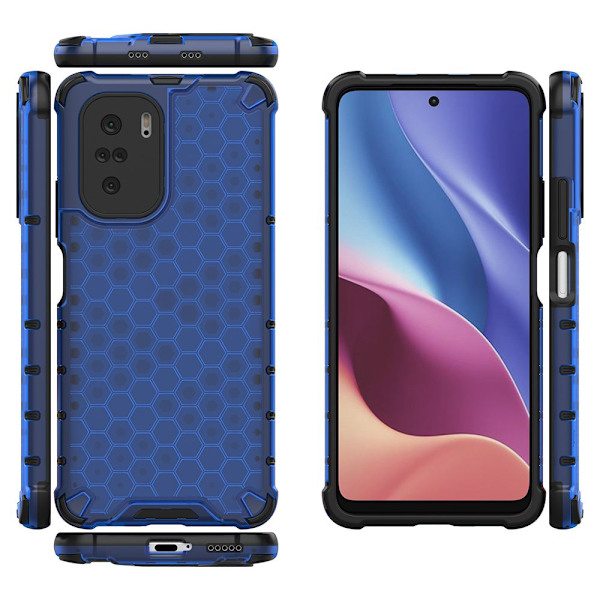 Honeycomb Armor Bumper Skal Redmi Poco J2 - Blå Blå