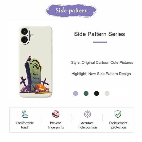 Mobilskal till iPhone 17 med Halloween Tombstone Pattern TPU - Beige Beige