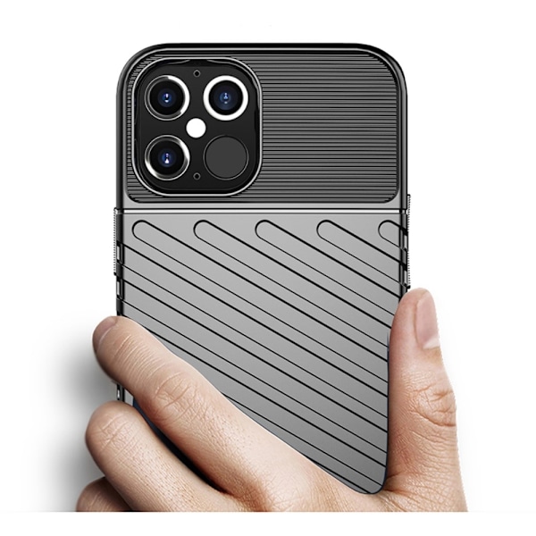 Thunder Twill Texture iPhone 12 Pro Max -kuori - Musta Black