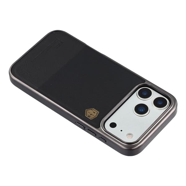 KIGC Mobilskal till iPhone 17 Pro Electroplating PC + TPU + PU Svart